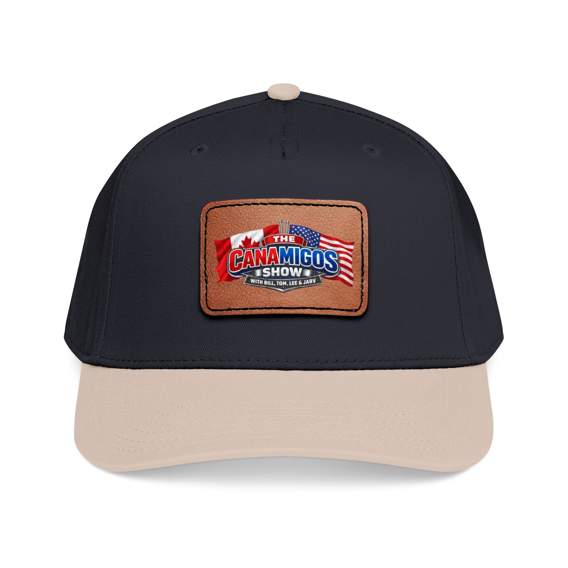Mid Profile Baseball Cap with Leather Patch 9 (Rectangle)