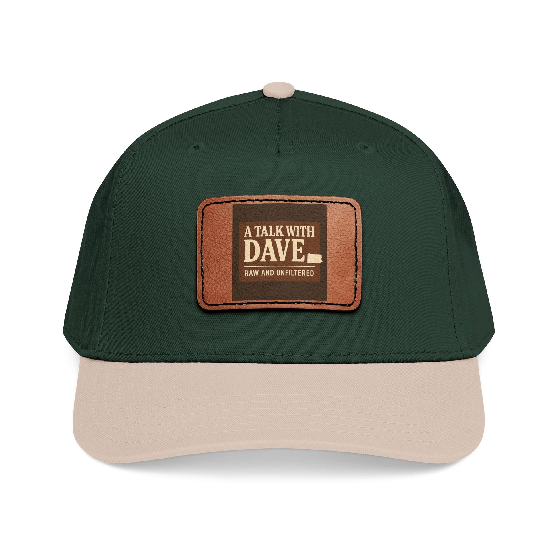 Mid Profile Baseball Cap with Leather Patch 6 (Rectangle)