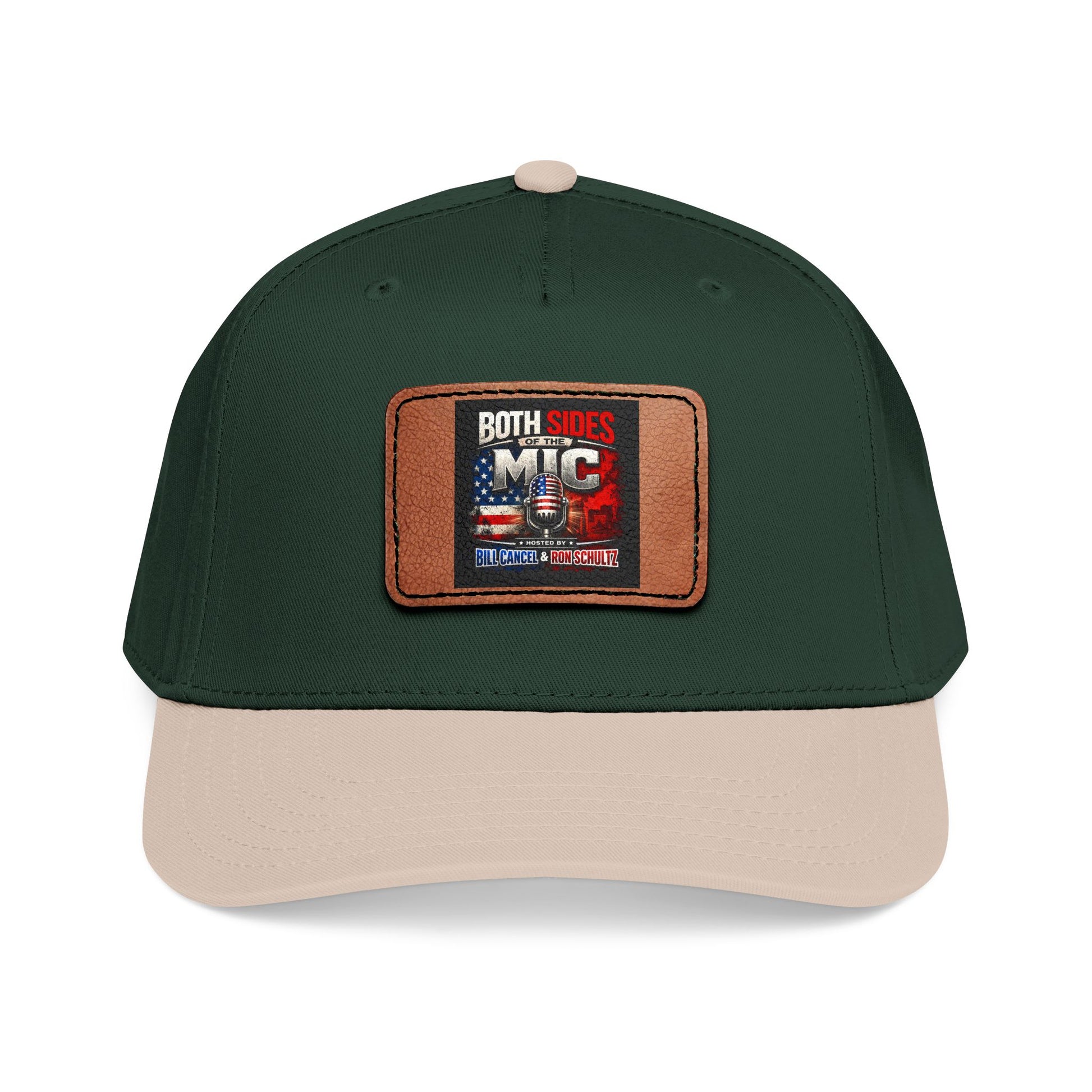 Mid Profile Baseball Cap with Leather Patch 8 (Rectangle)