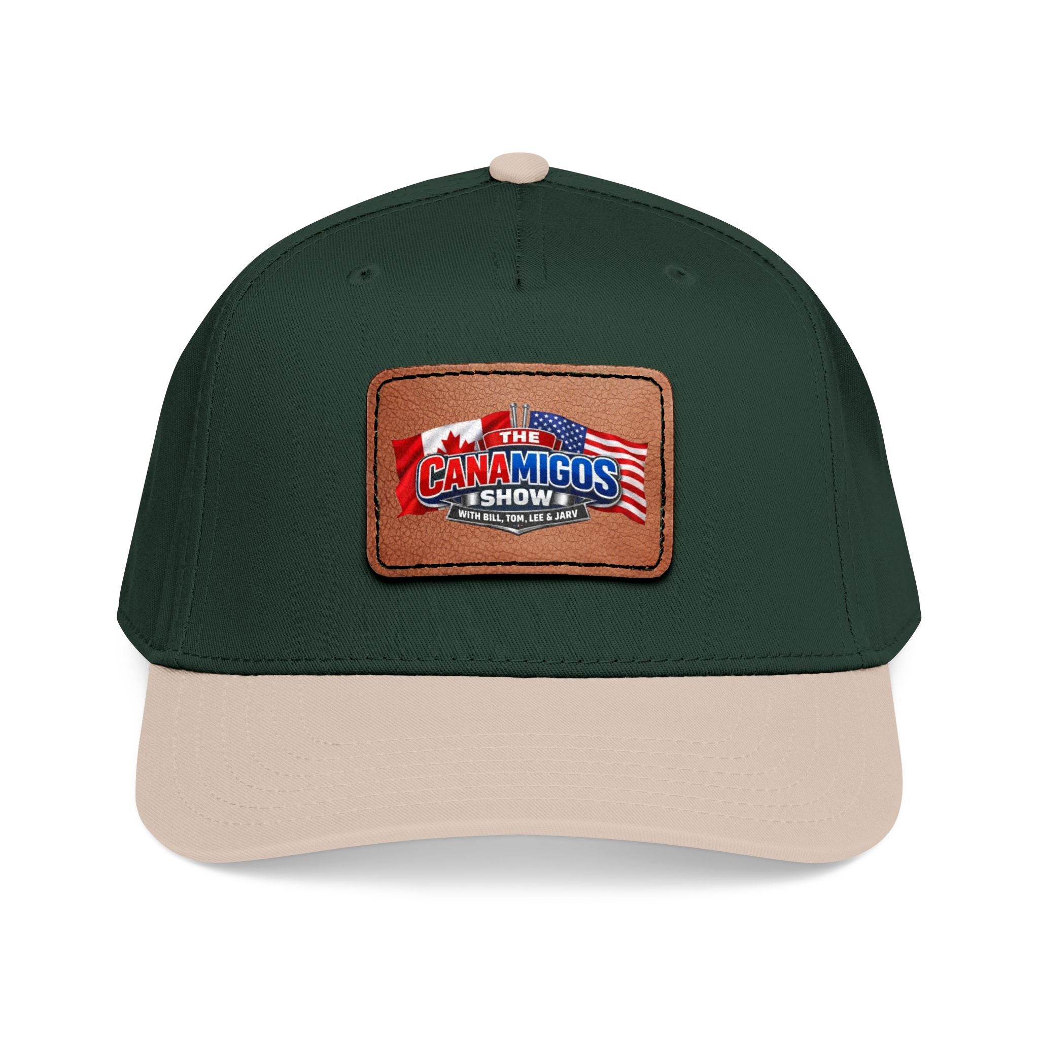 Mid Profile Baseball Cap with Leather Patch 9 (Rectangle)