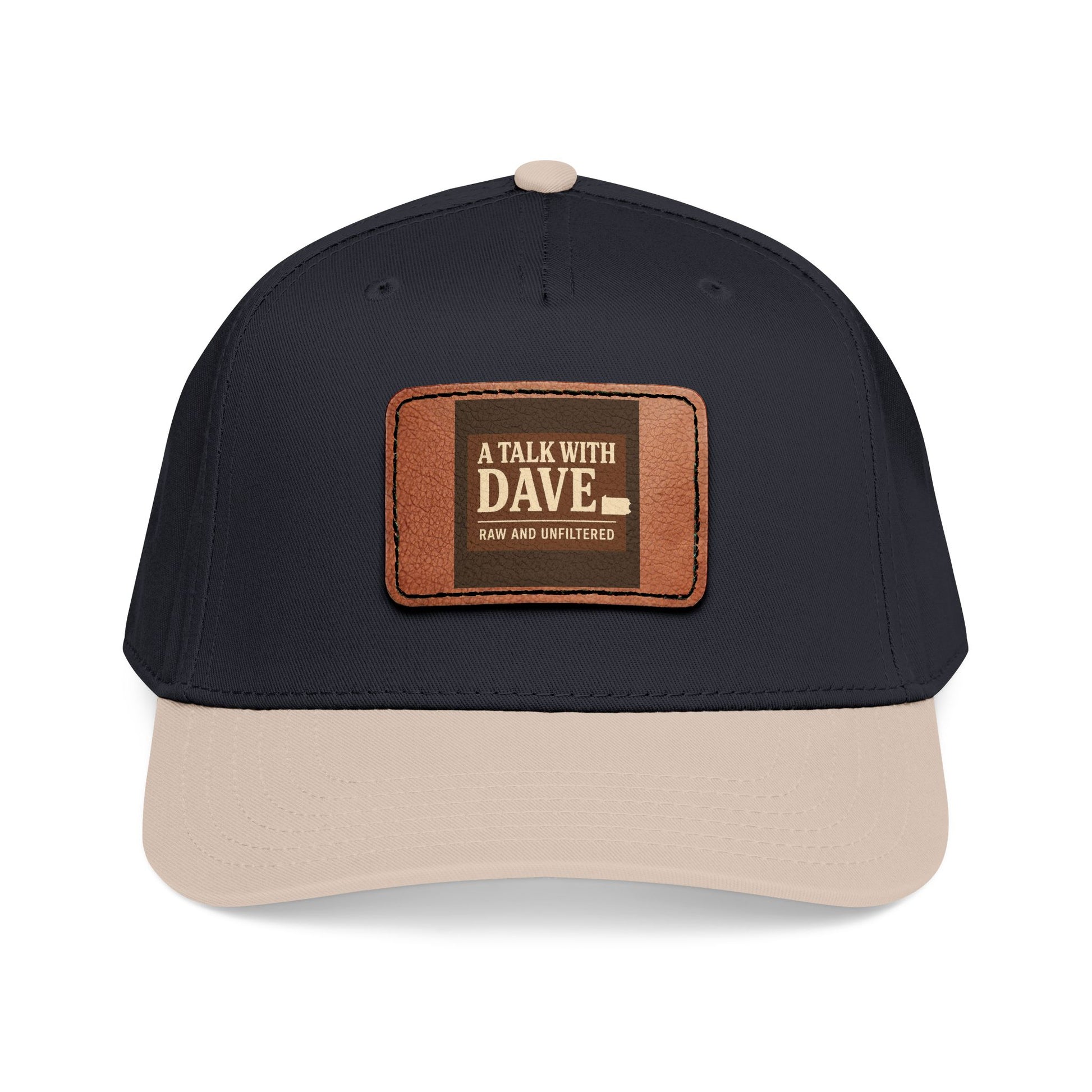 Mid Profile Baseball Cap with Leather Patch 6 (Rectangle)