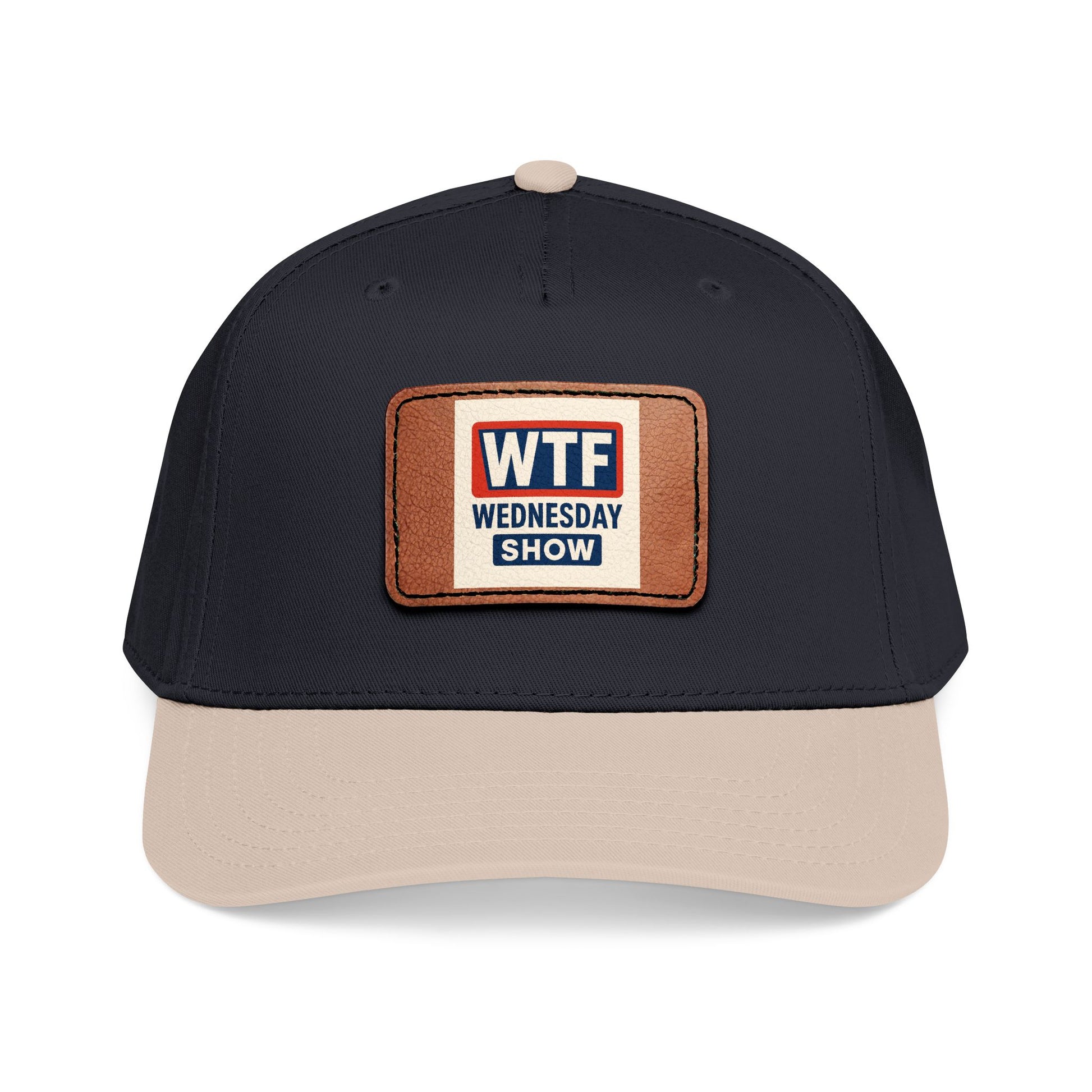 Mid Profile Baseball Cap with Leather Patch 5 (Rectangle)