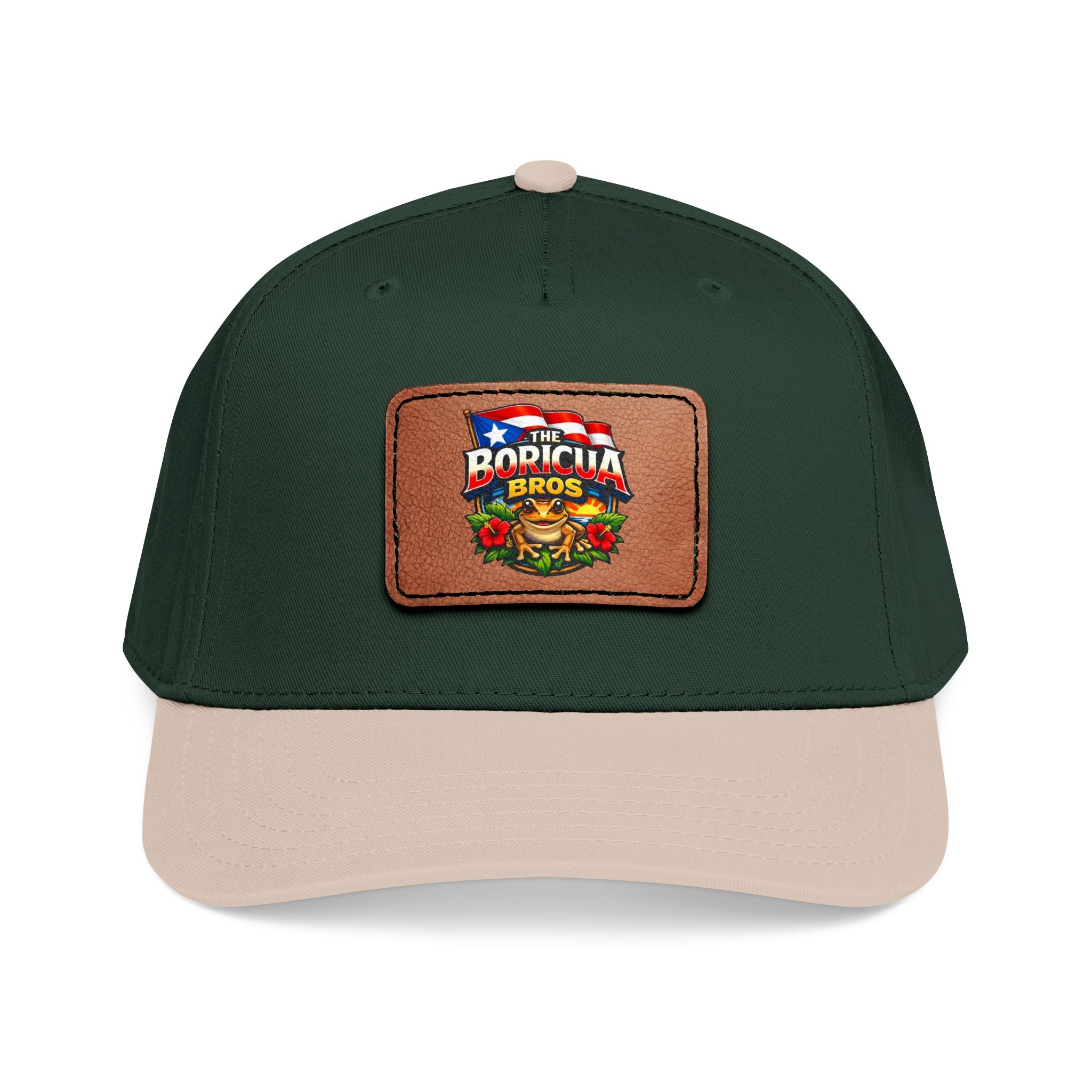 Mid Profile Baseball Cap with Leather Patch 4 (Rectangle)