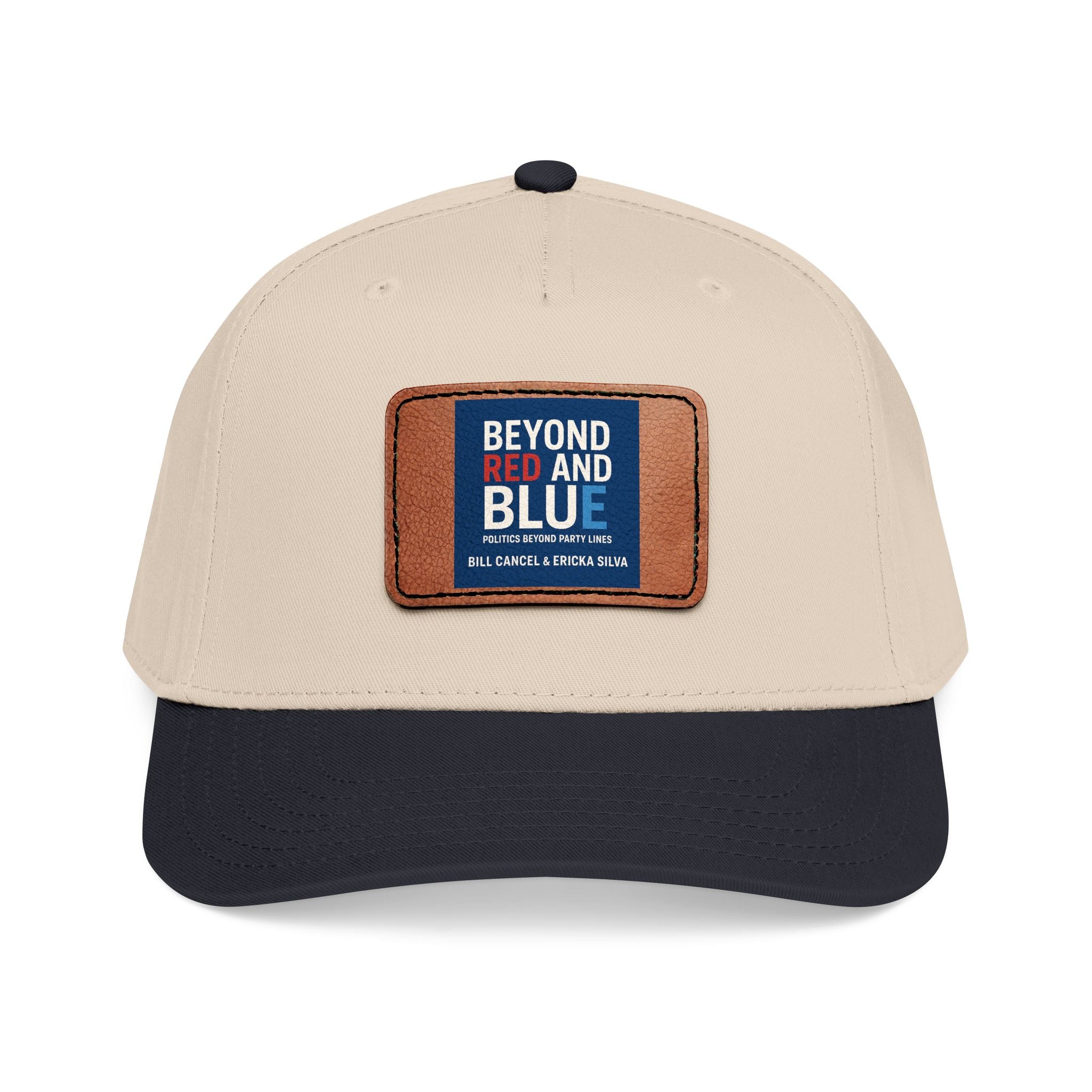 Mid Profile Baseball Cap with Leather Patch 3 (Rectangle)