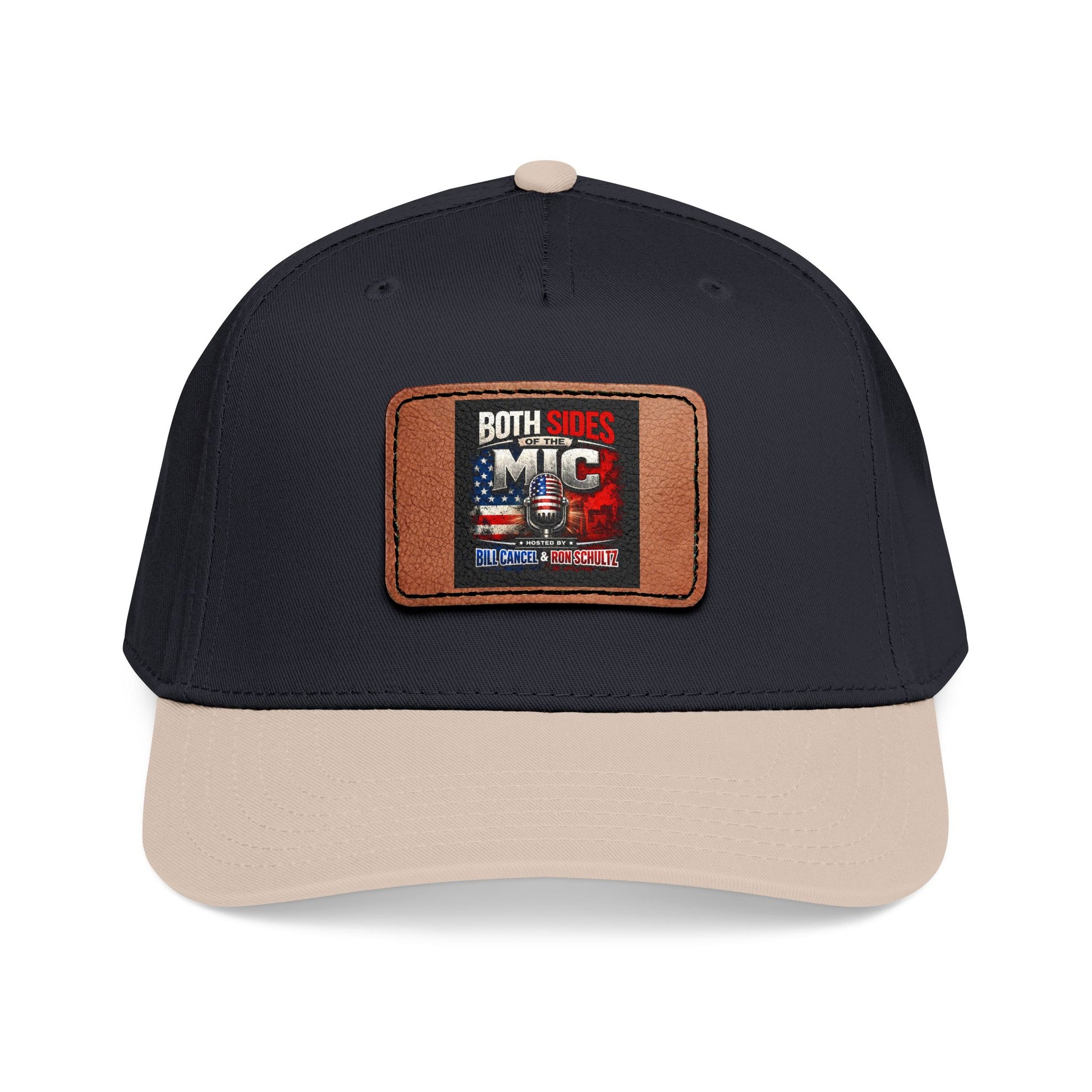 Mid Profile Baseball Cap with Leather Patch 8 (Rectangle)