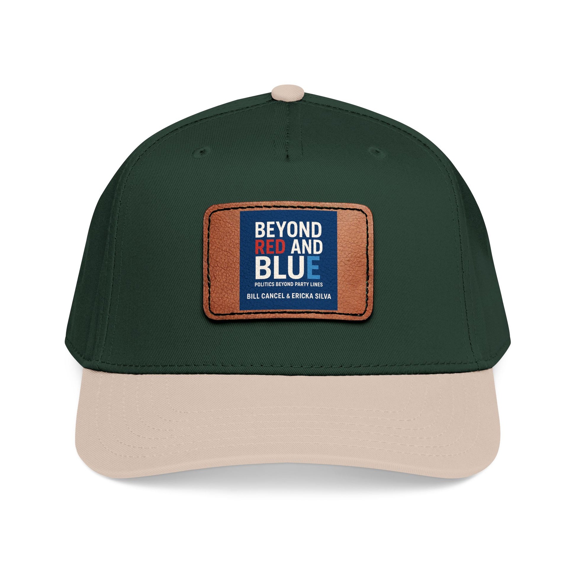 Mid Profile Baseball Cap with Leather Patch 3 (Rectangle)