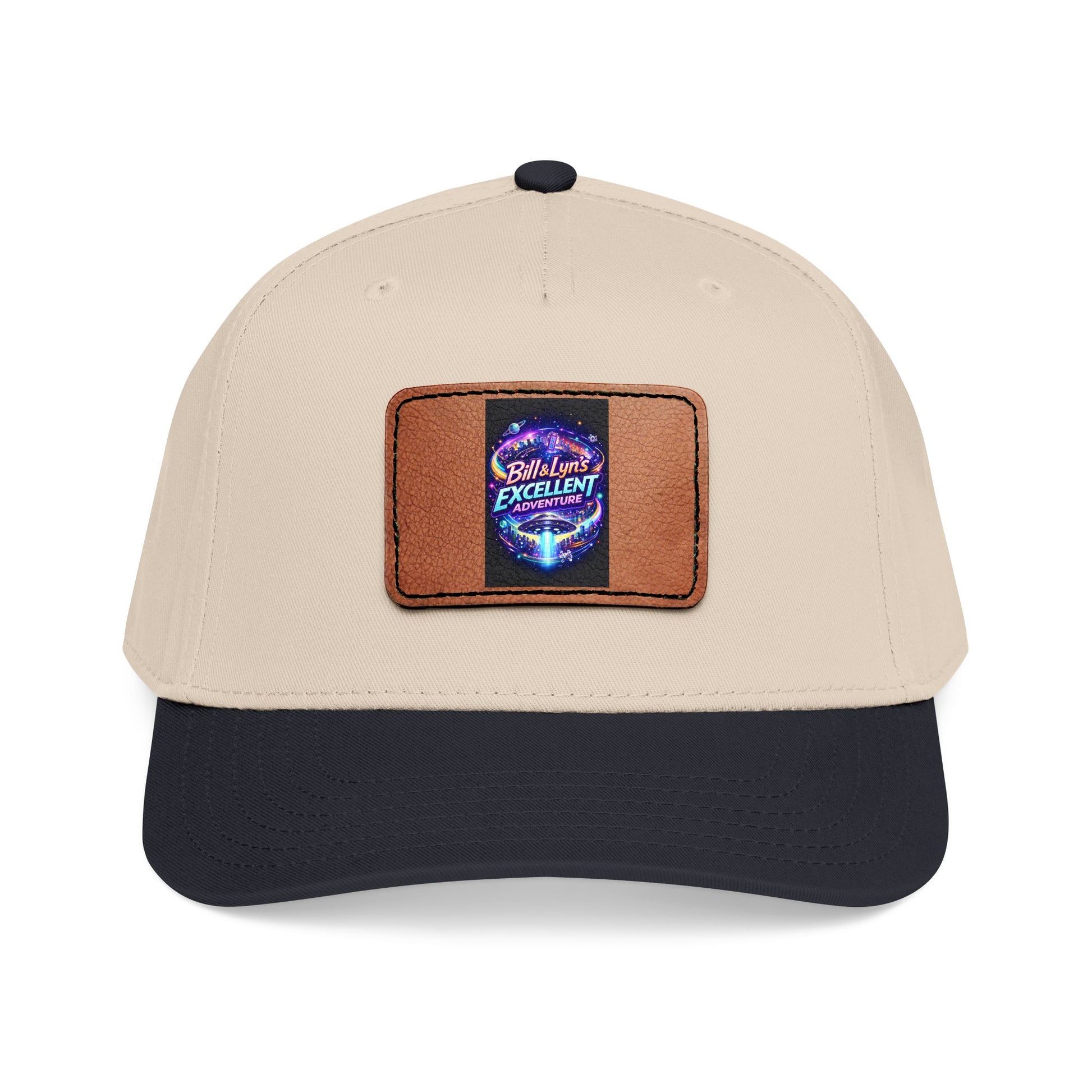 Mid Profile Baseball Cap with Leather Patch 10 (Rectangle)