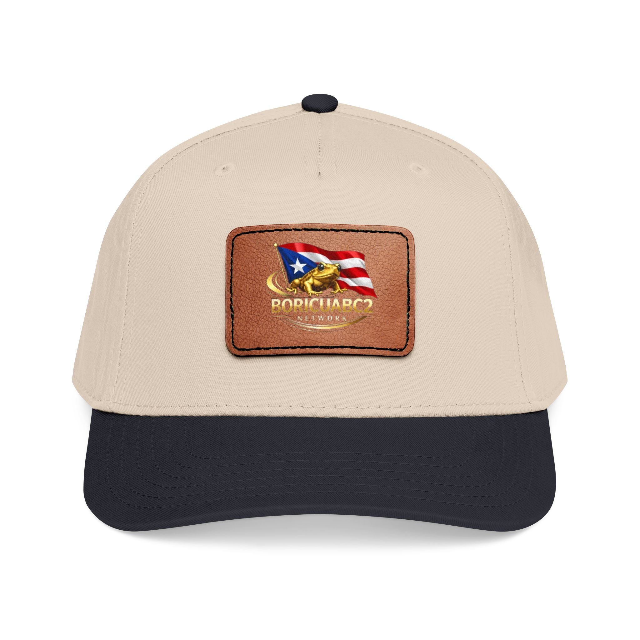 Mid Profile Baseball Cap with Leather Patch 11 (Rectangle)