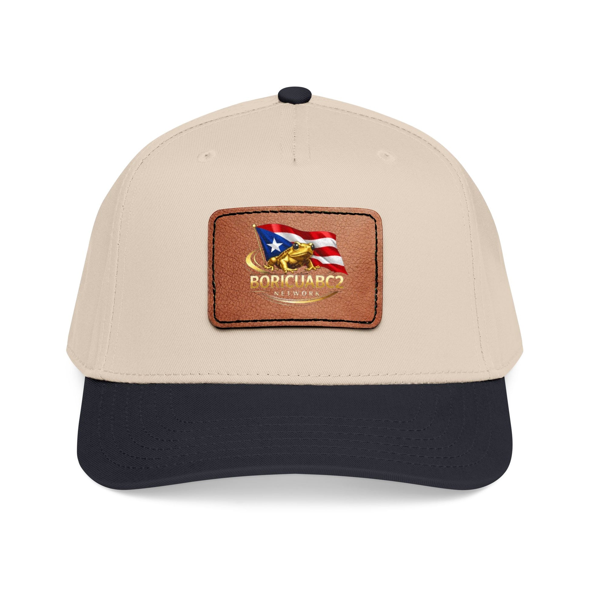Mid Profile Baseball Cap with Leather Patch 11 (Rectangle)