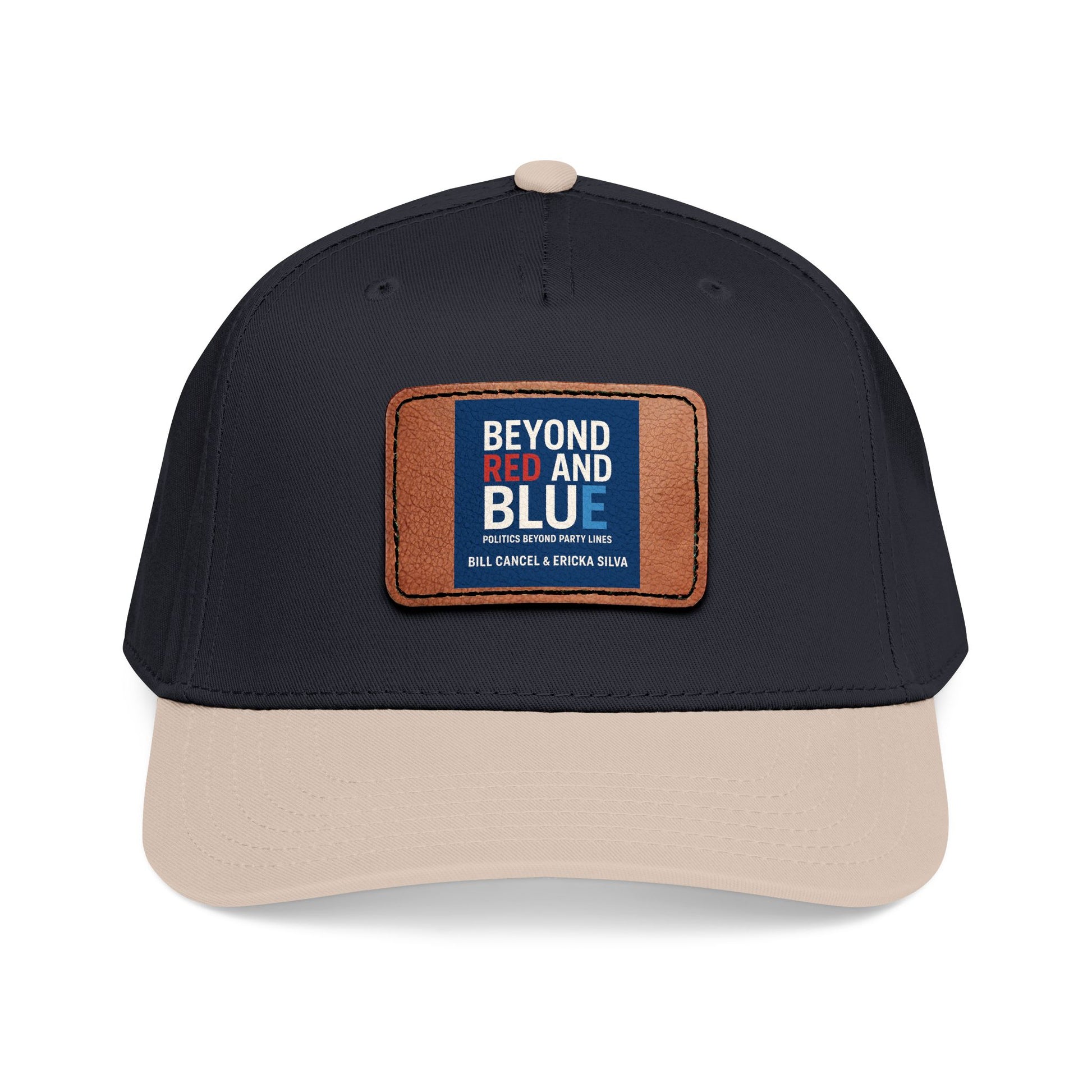 Mid Profile Baseball Cap with Leather Patch 3 (Rectangle)