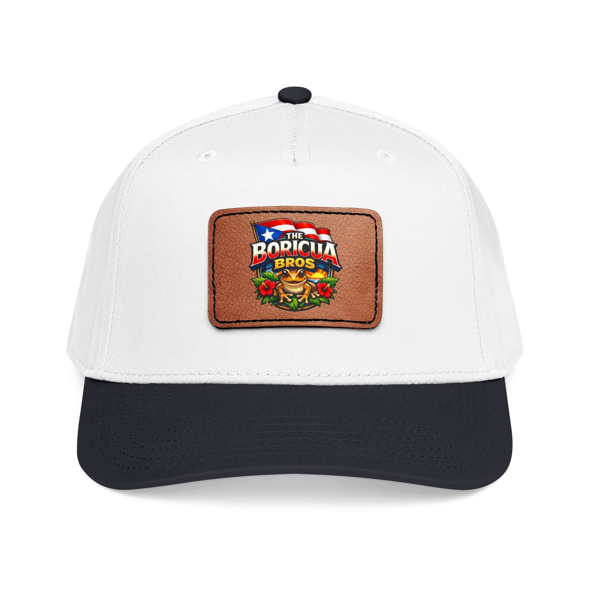 Mid Profile Baseball Cap with Leather Patch 4 (Rectangle)