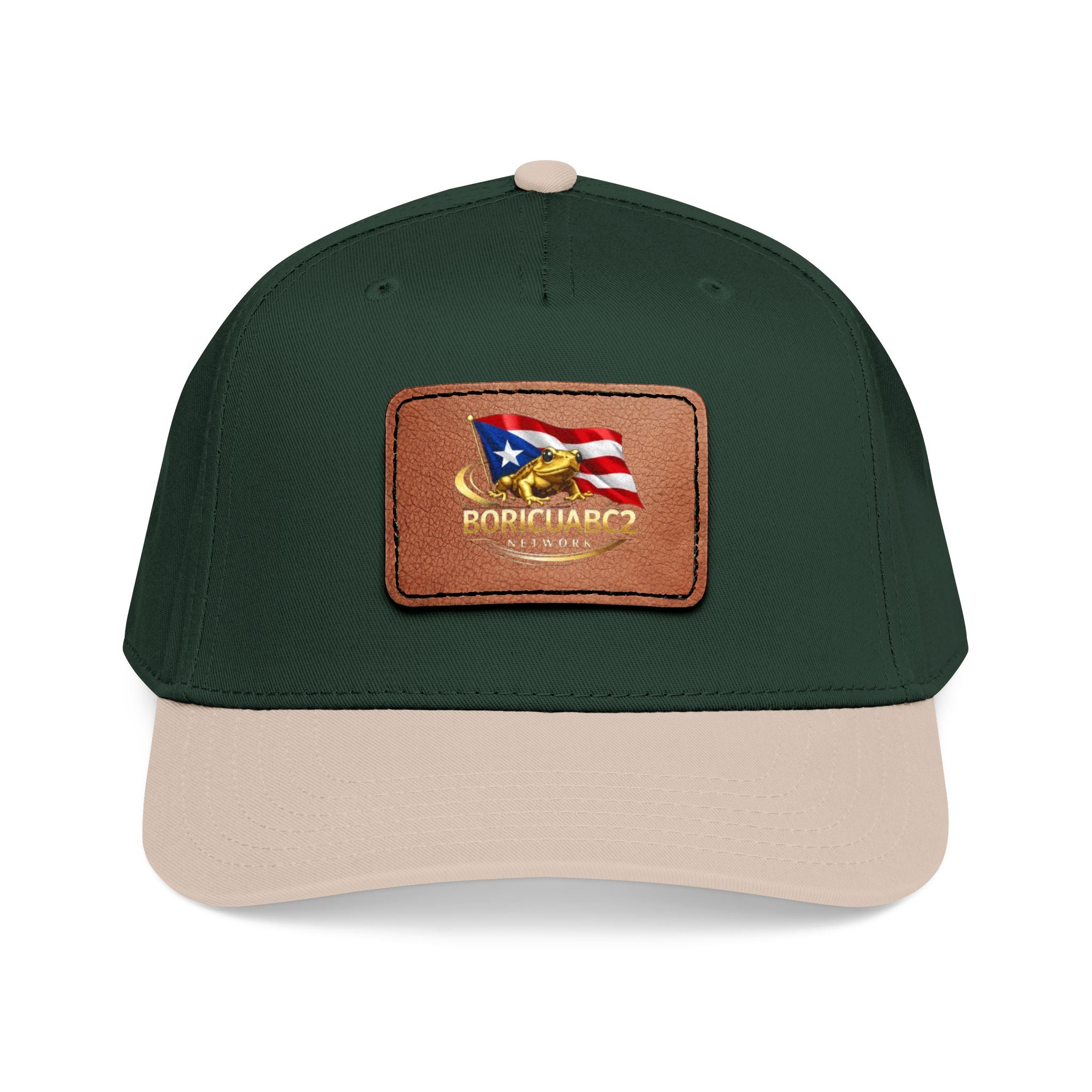 Mid Profile Baseball Cap with Leather Patch 11 (Rectangle)