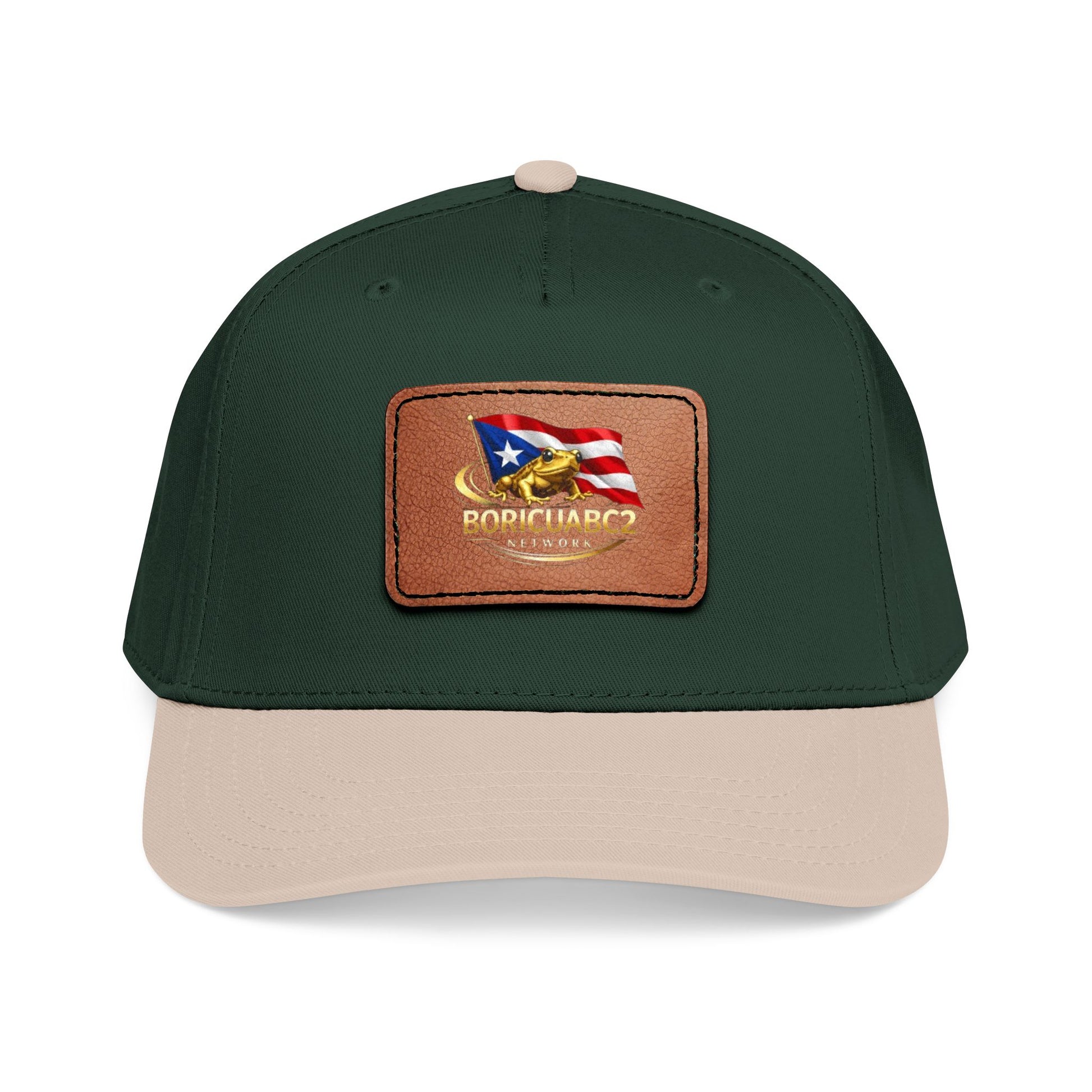 Mid Profile Baseball Cap with Leather Patch 11 (Rectangle)