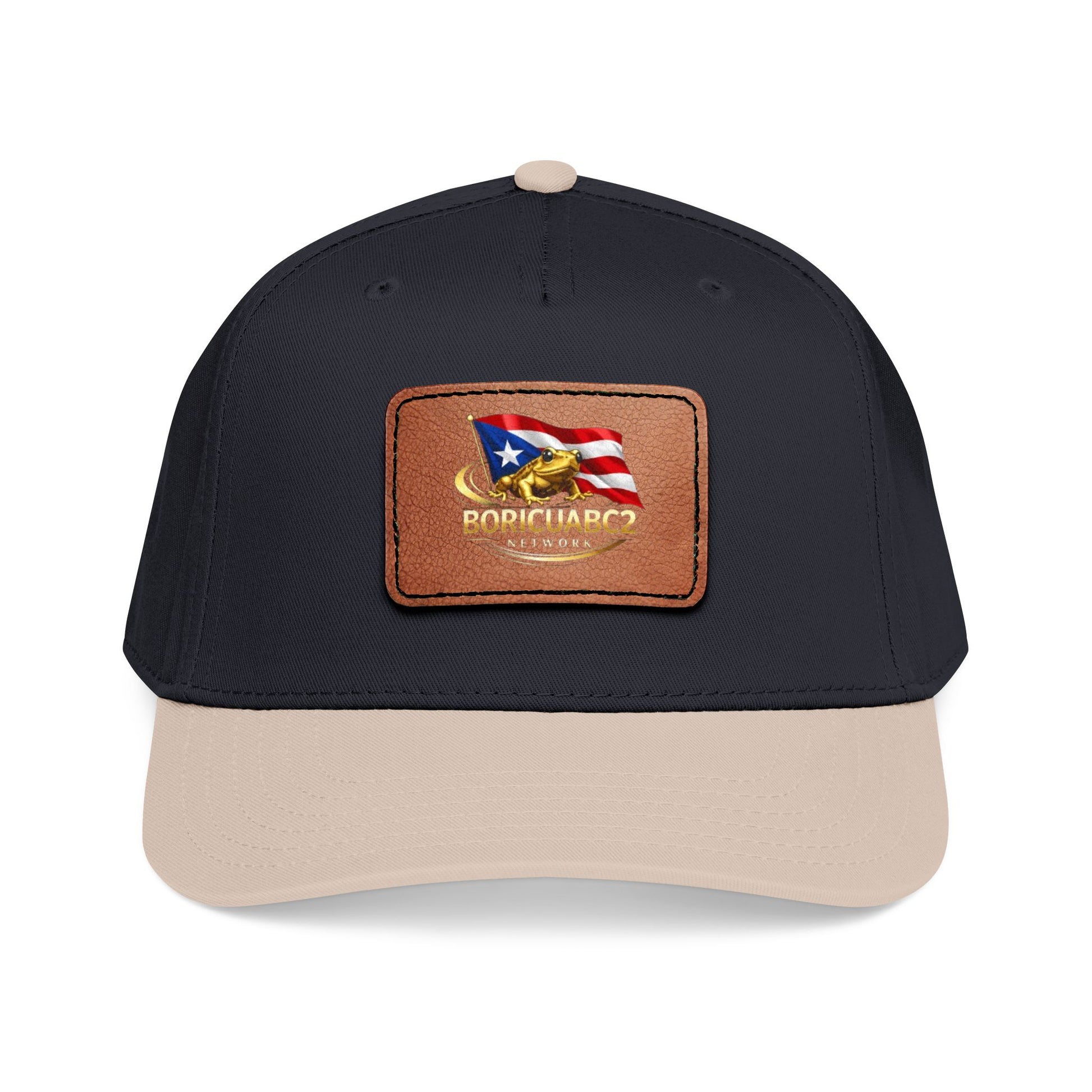 Mid Profile Baseball Cap with Leather Patch 11 (Rectangle)