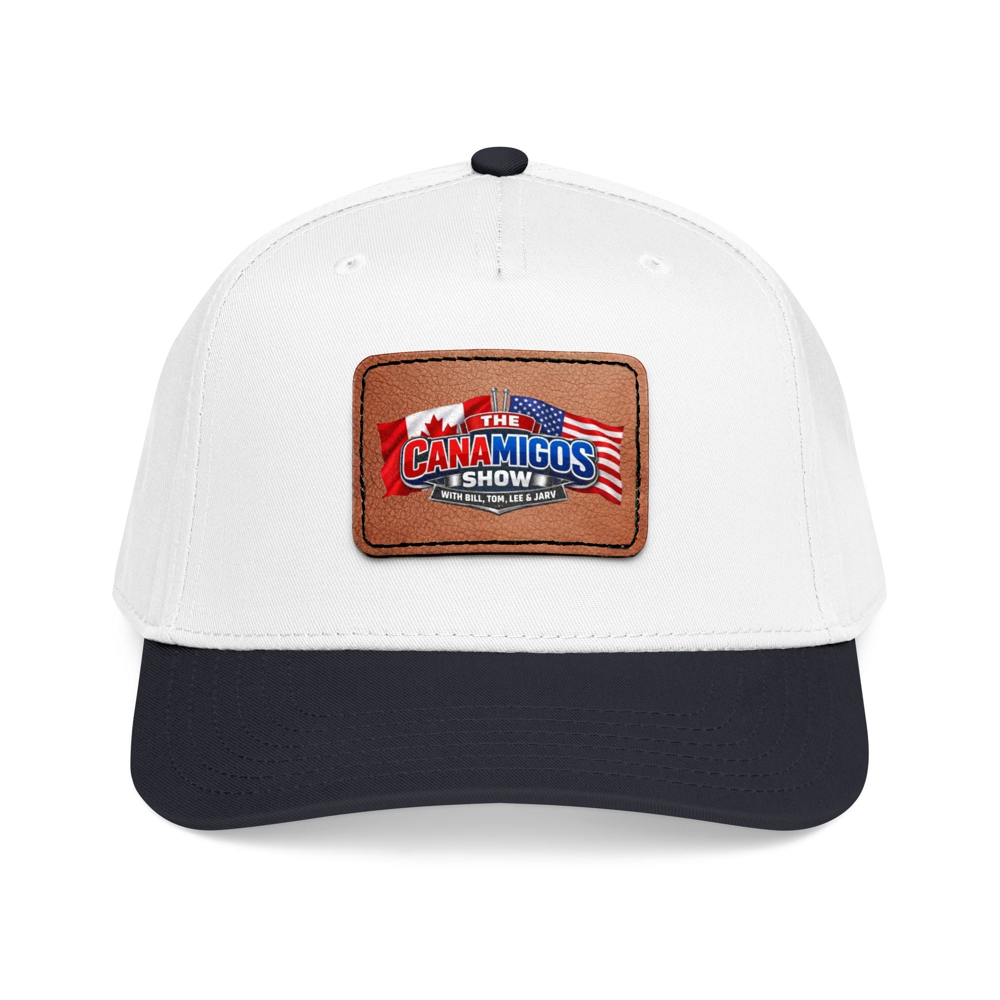 Mid Profile Baseball Cap with Leather Patch 9 (Rectangle)