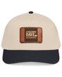 Mid Profile Baseball Cap with Leather Patch 6 (Rectangle)