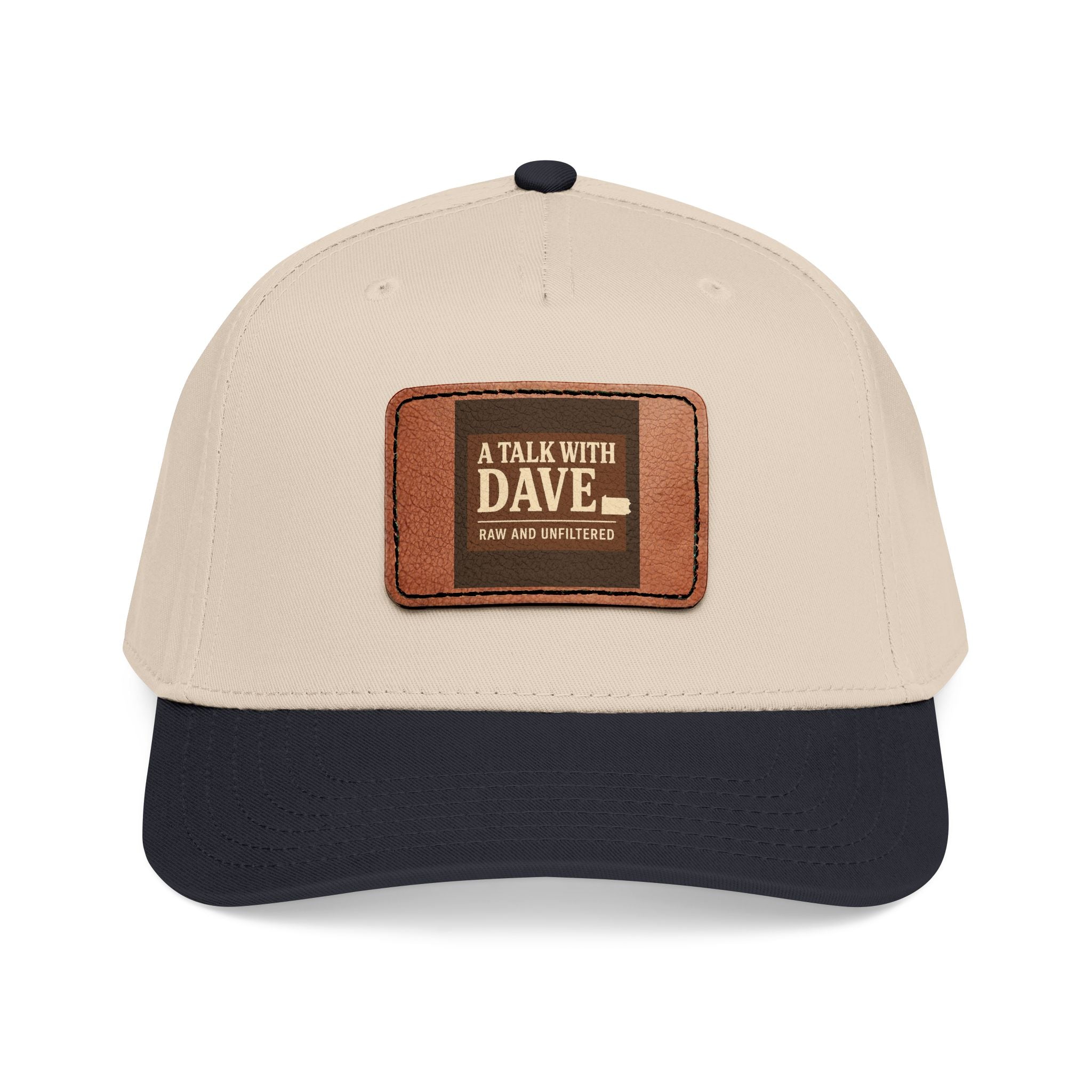 Mid Profile Baseball Cap with Leather Patch 6 (Rectangle)
