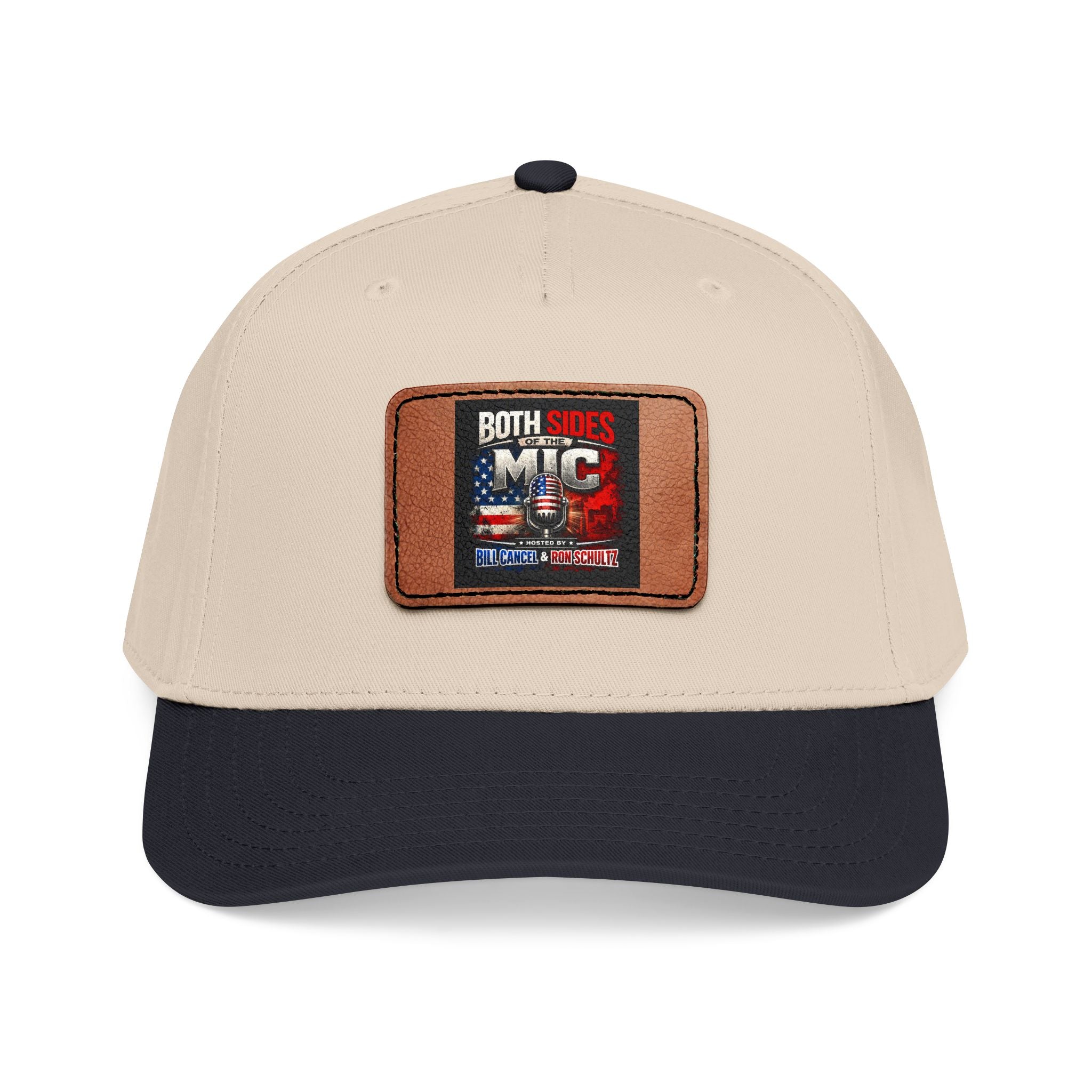 Mid Profile Baseball Cap with Leather Patch 8 (Rectangle)