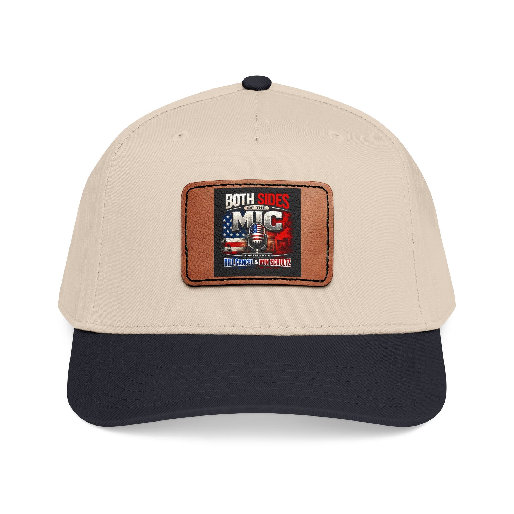 Mid Profile Baseball Cap with Leather Patch 8 (Rectangle)