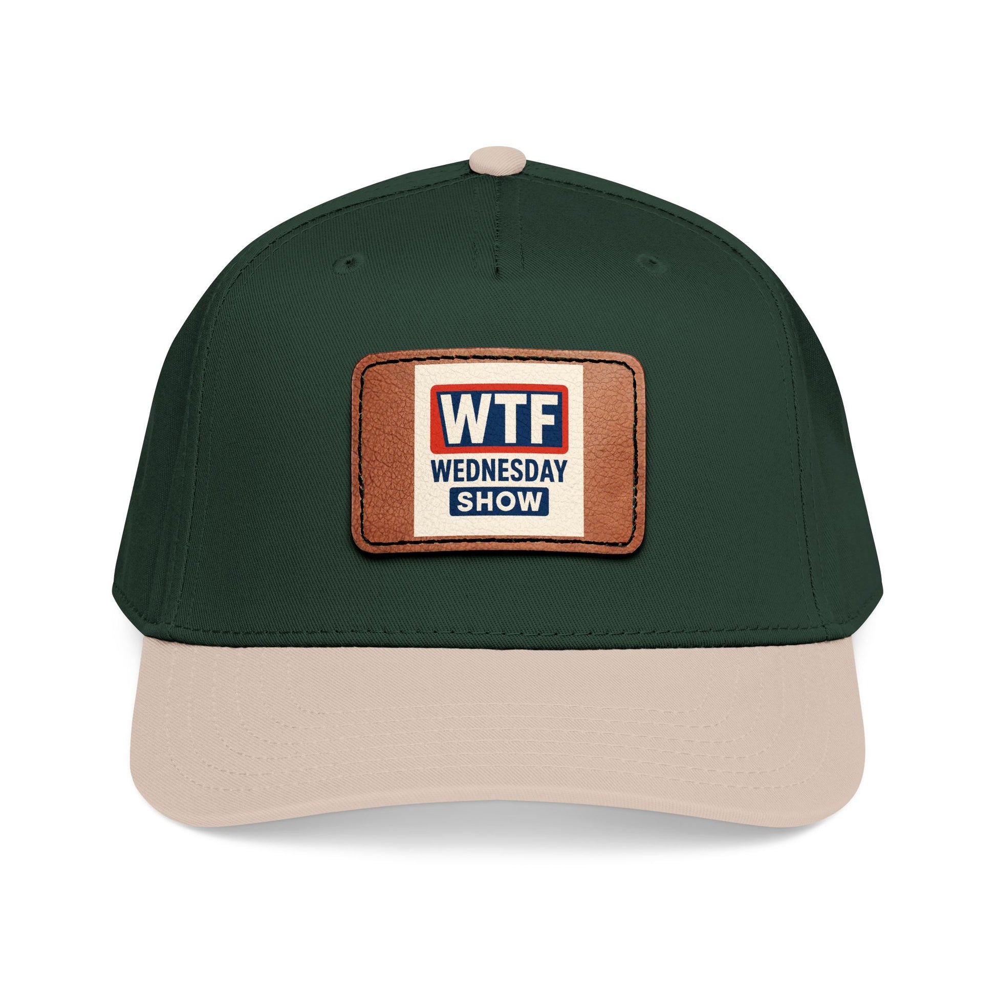 Mid Profile Baseball Cap with Leather Patch 5 (Rectangle)