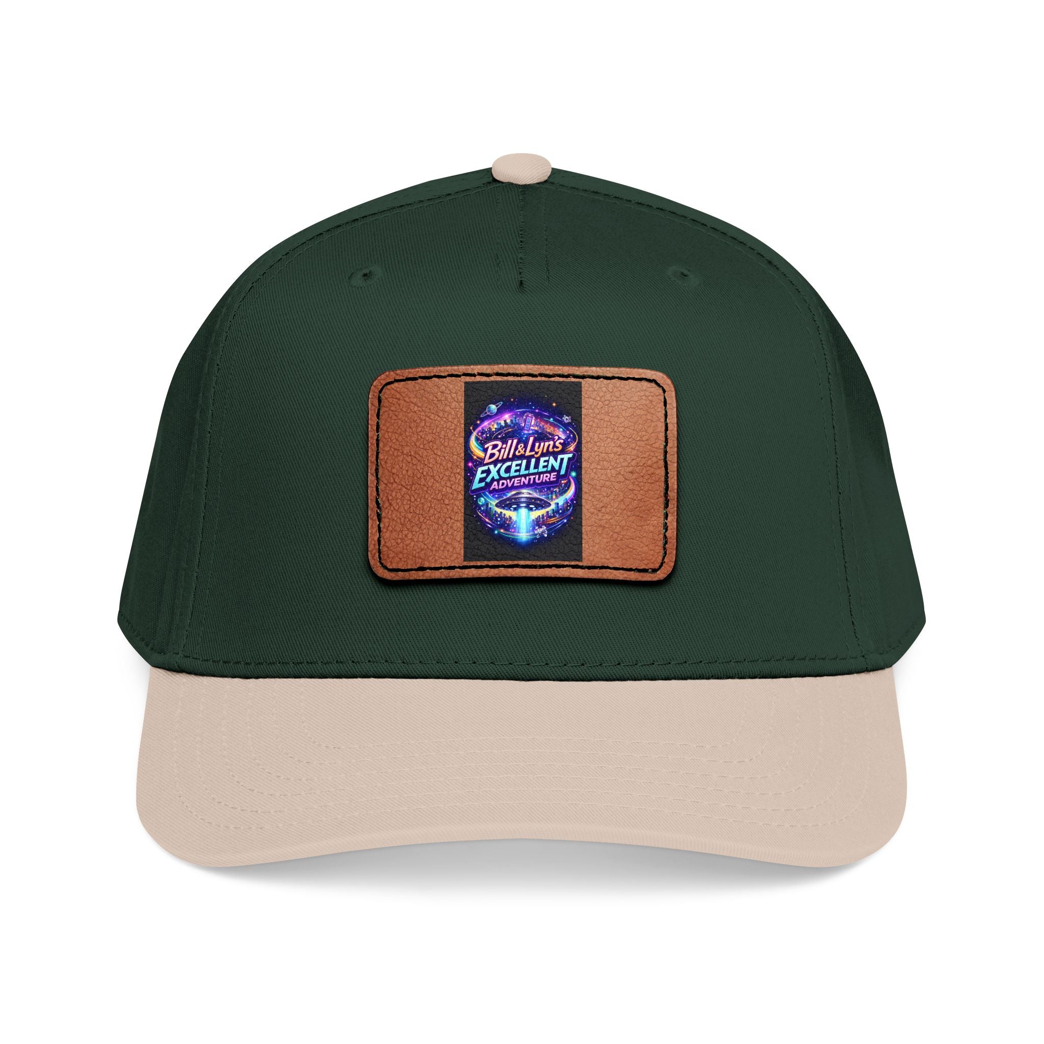 Mid Profile Baseball Cap with Leather Patch 10 (Rectangle)