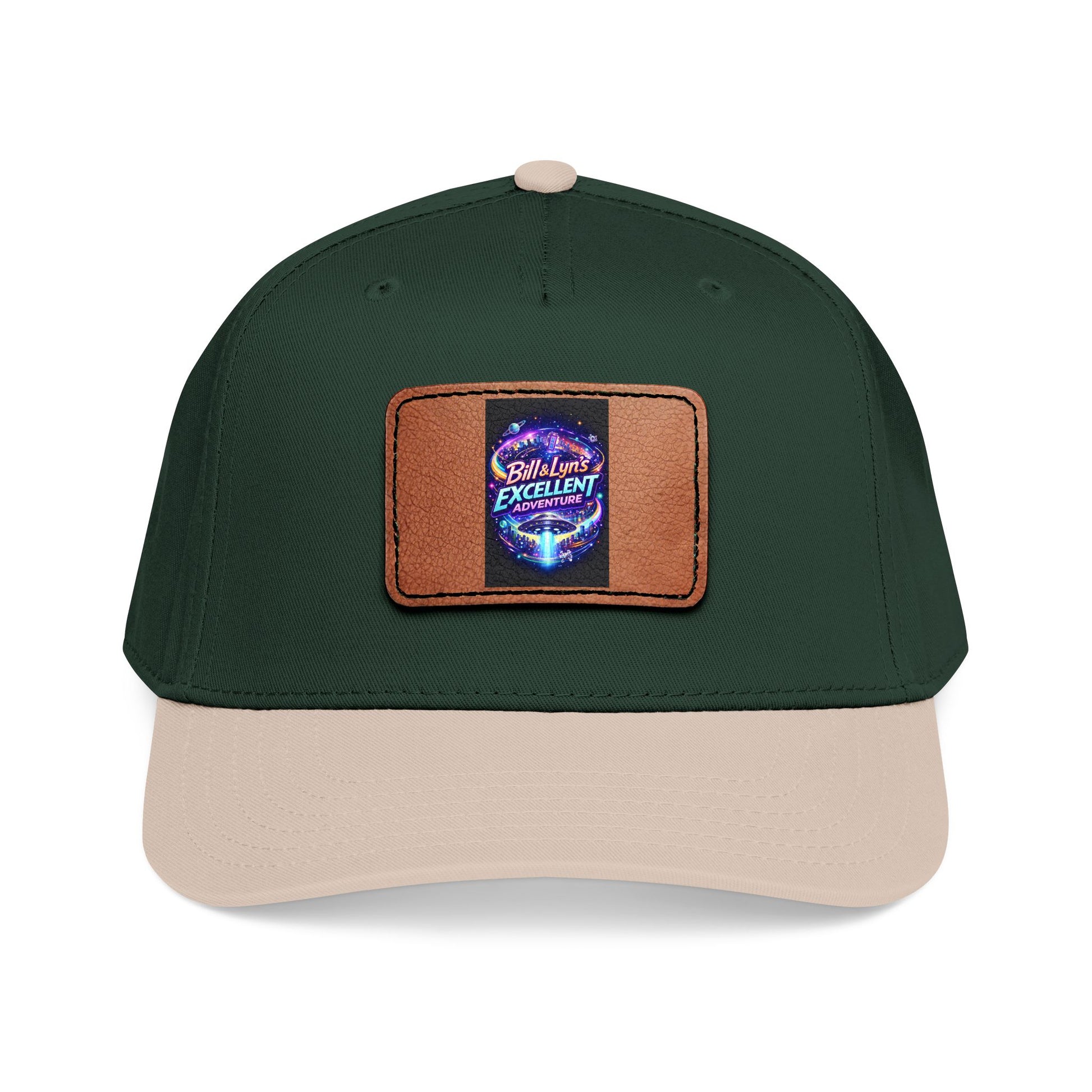 Mid Profile Baseball Cap with Leather Patch 10 (Rectangle)