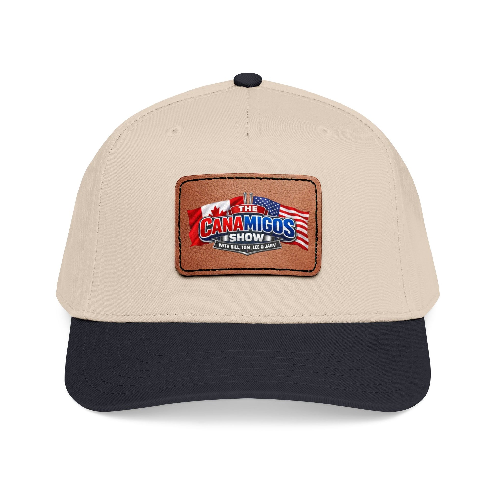 Mid Profile Baseball Cap with Leather Patch 9 (Rectangle)